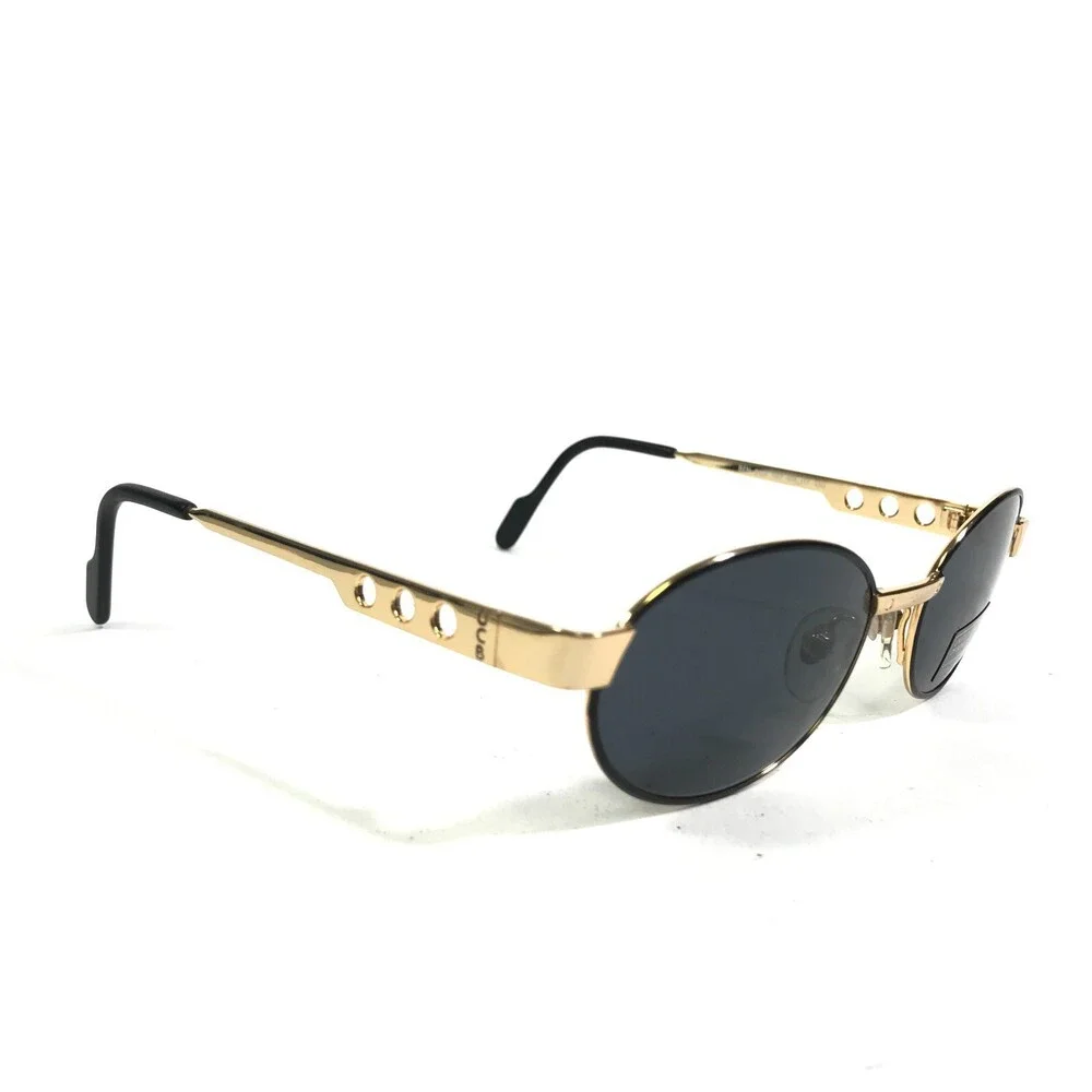 United Colors of Benetton Sunglasses BEN 203 190 Black Gold Round w/ Blue Lenses